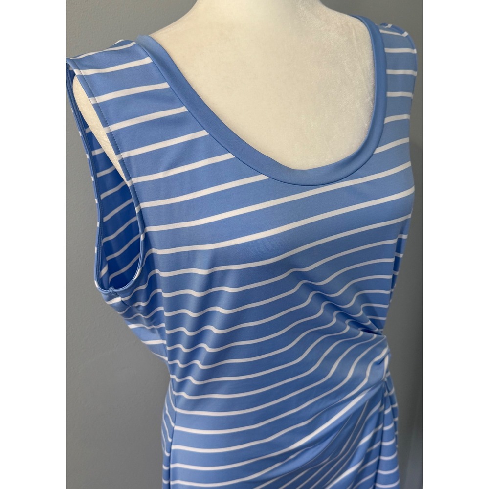 Vineyard Vines Performance Stripe Sleeveless Tie Waist Tank Dress Size L - Picture 3 of 9